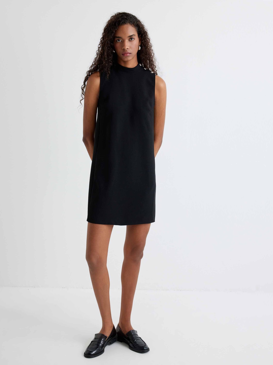 

Koton Women Solid A-Line Dress, Black