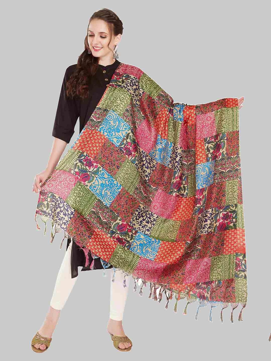 

Rani Saahiba Floral Printed Dupatta, Pink