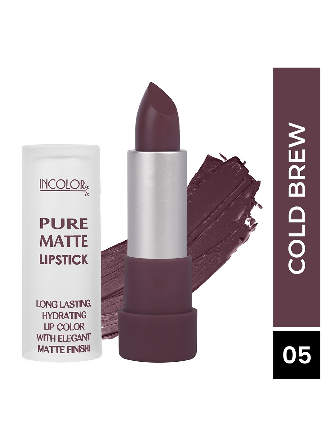 

INCOLOR Long Lasting & Hydrating Pure Matte Lipstick - Cold Brew 05, Purple