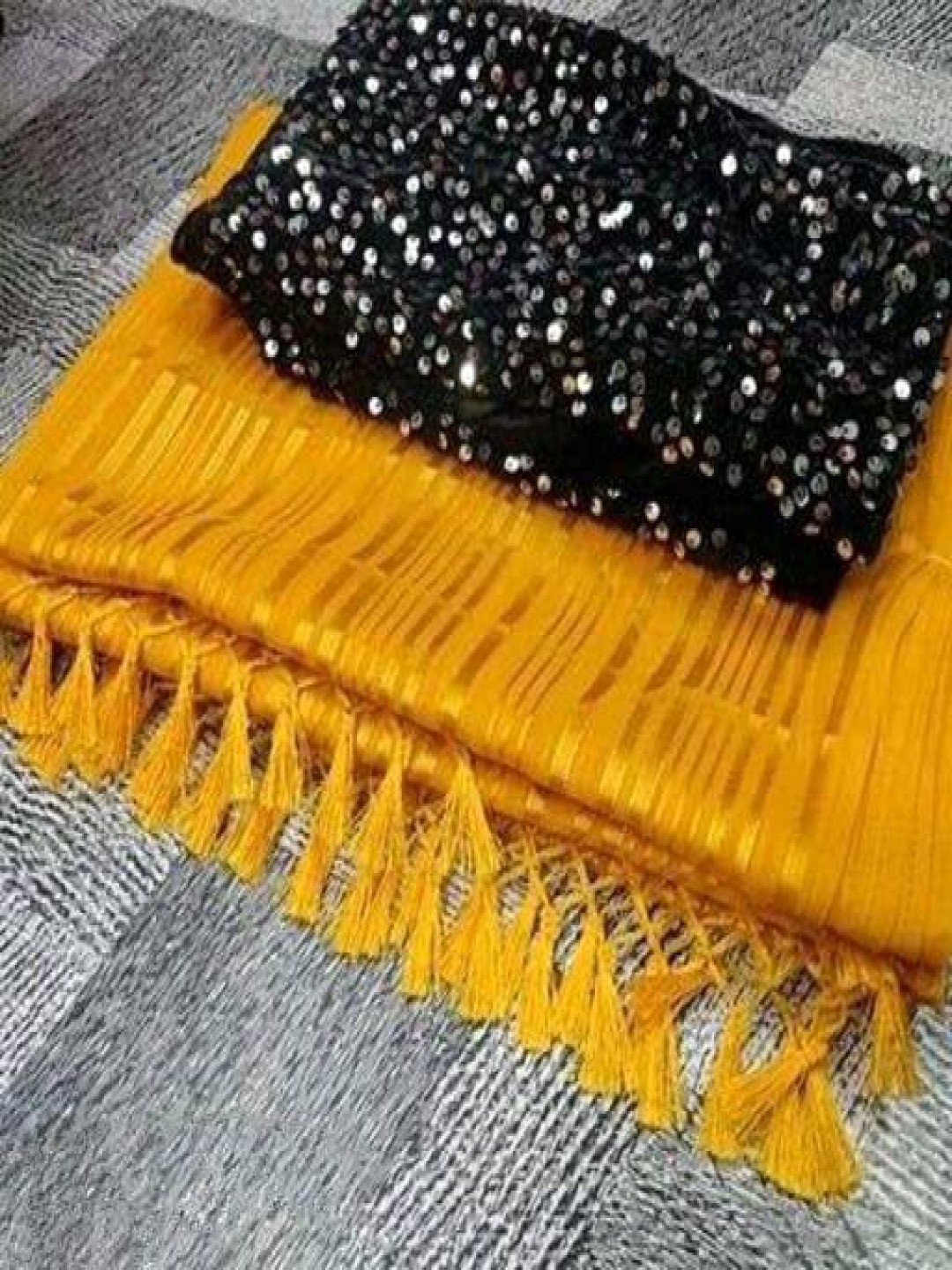 

KALINI Striped Silk Cotton Saree, Yellow