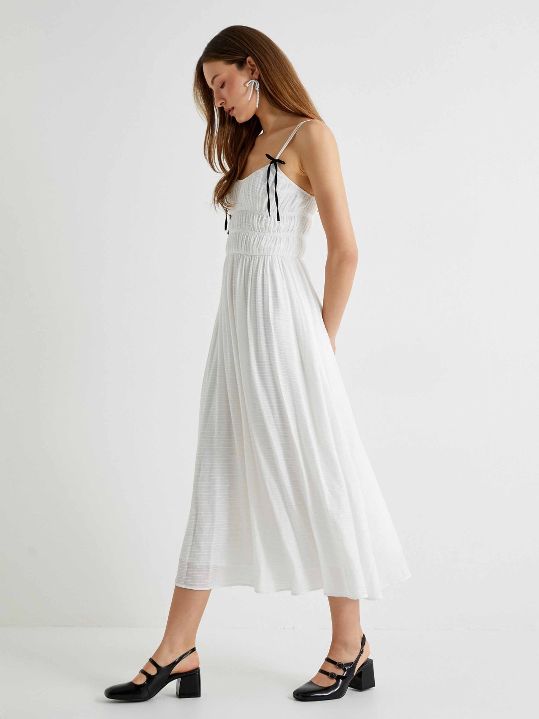 

Koton Women Fit & Flare Midi Dress, Off white