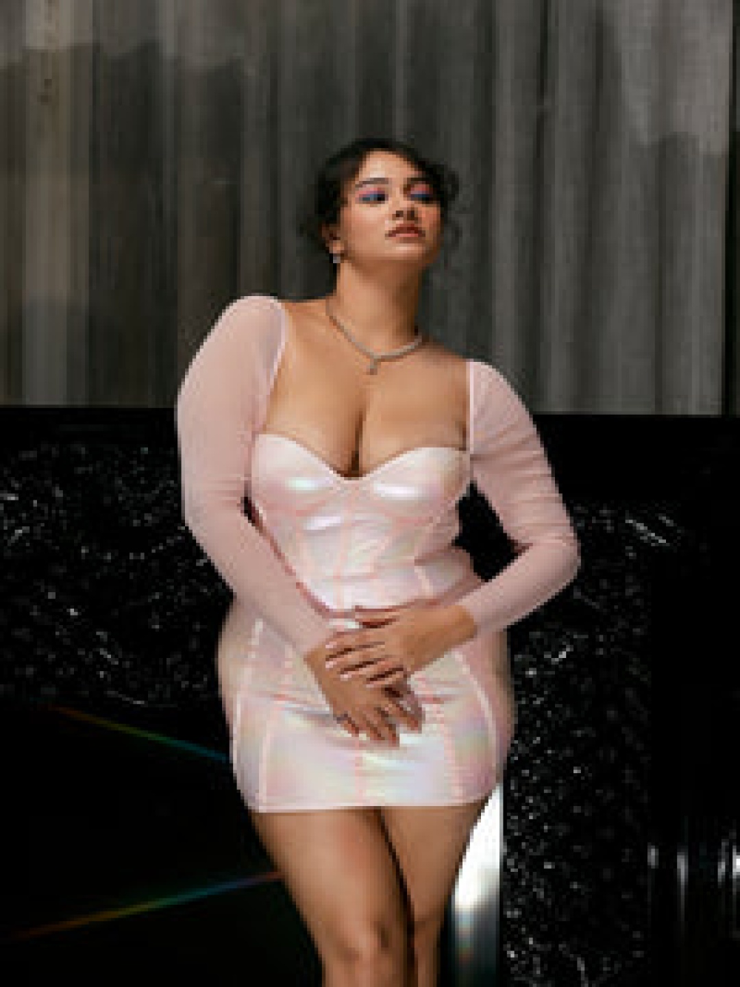 

Lea Clothing Co. Sweetheart Neck Satin Bodycon Dress, Pink