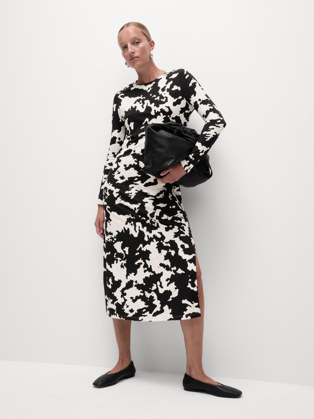

Marks & Spencer Floral Print A-Line Midi Dress, White