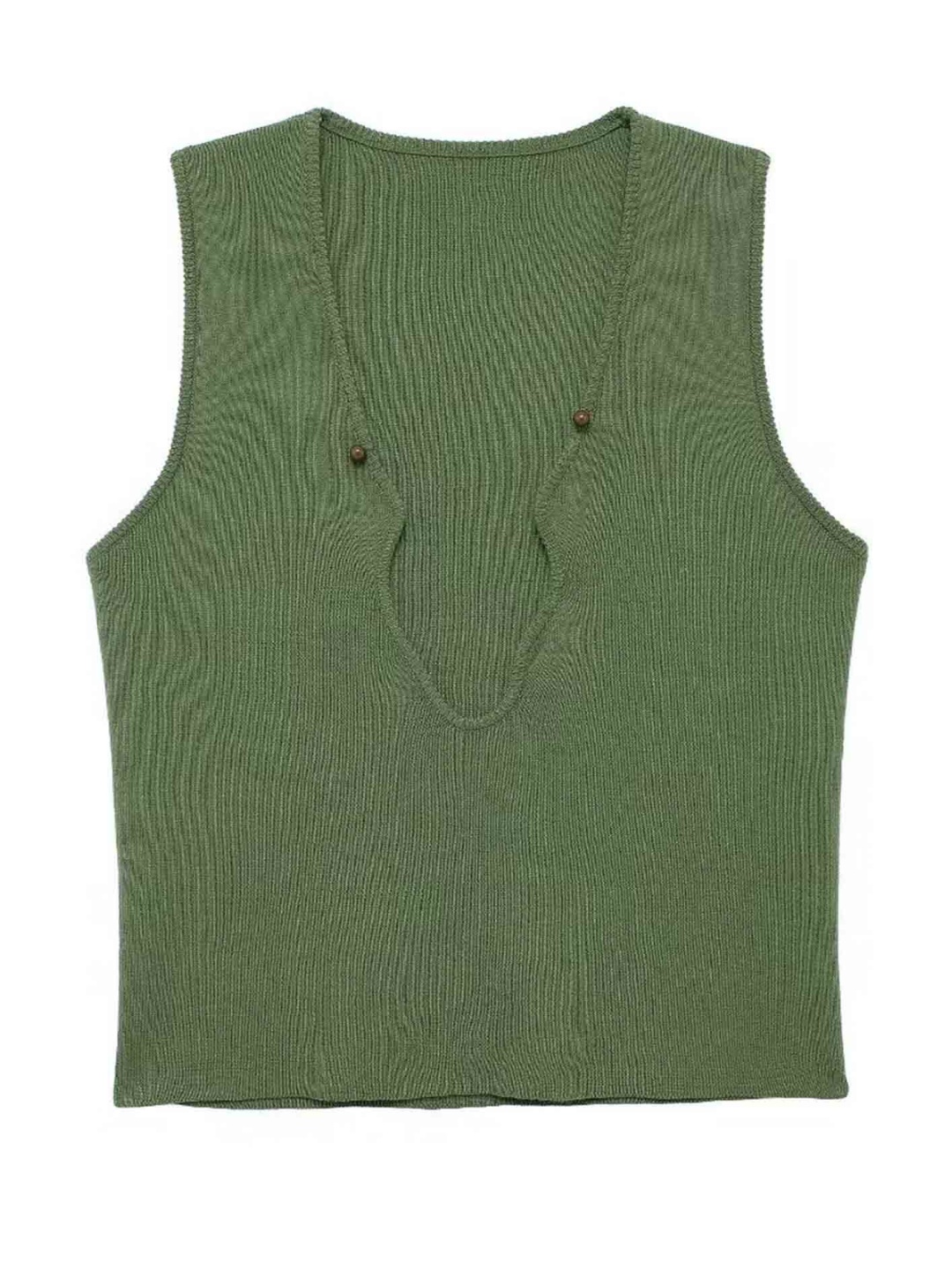 

LULU & SKY Women V-Neck No Sleeves Top, Green