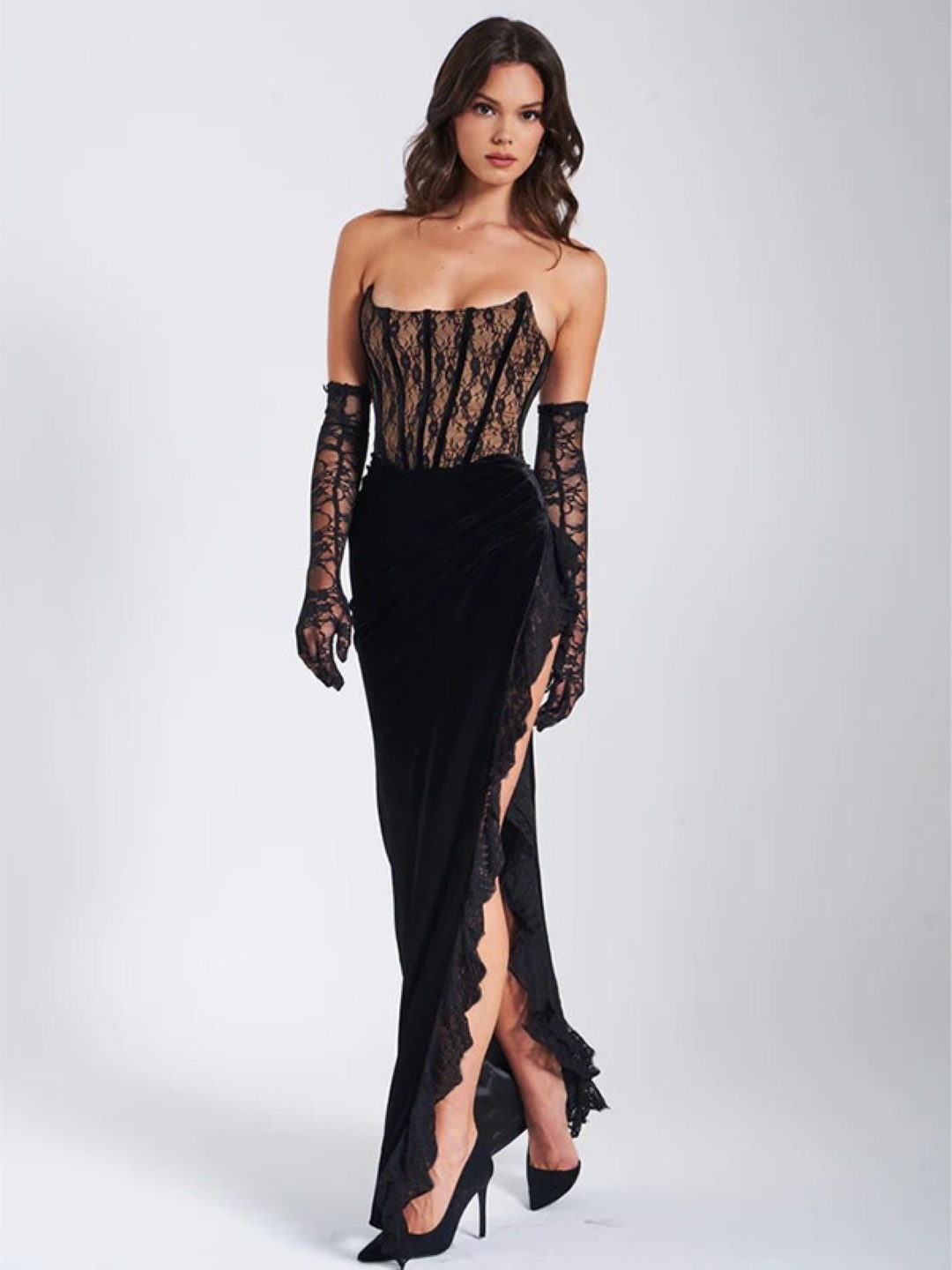 

KPOP Off-Shoulder Maxi Dress, Black