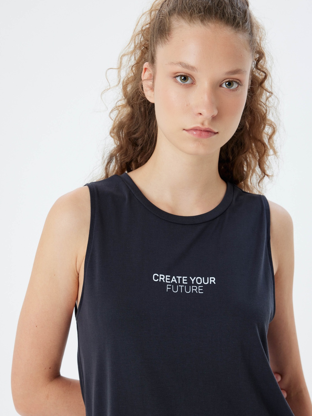 

Koton Typography Print Round Neck Top, Black