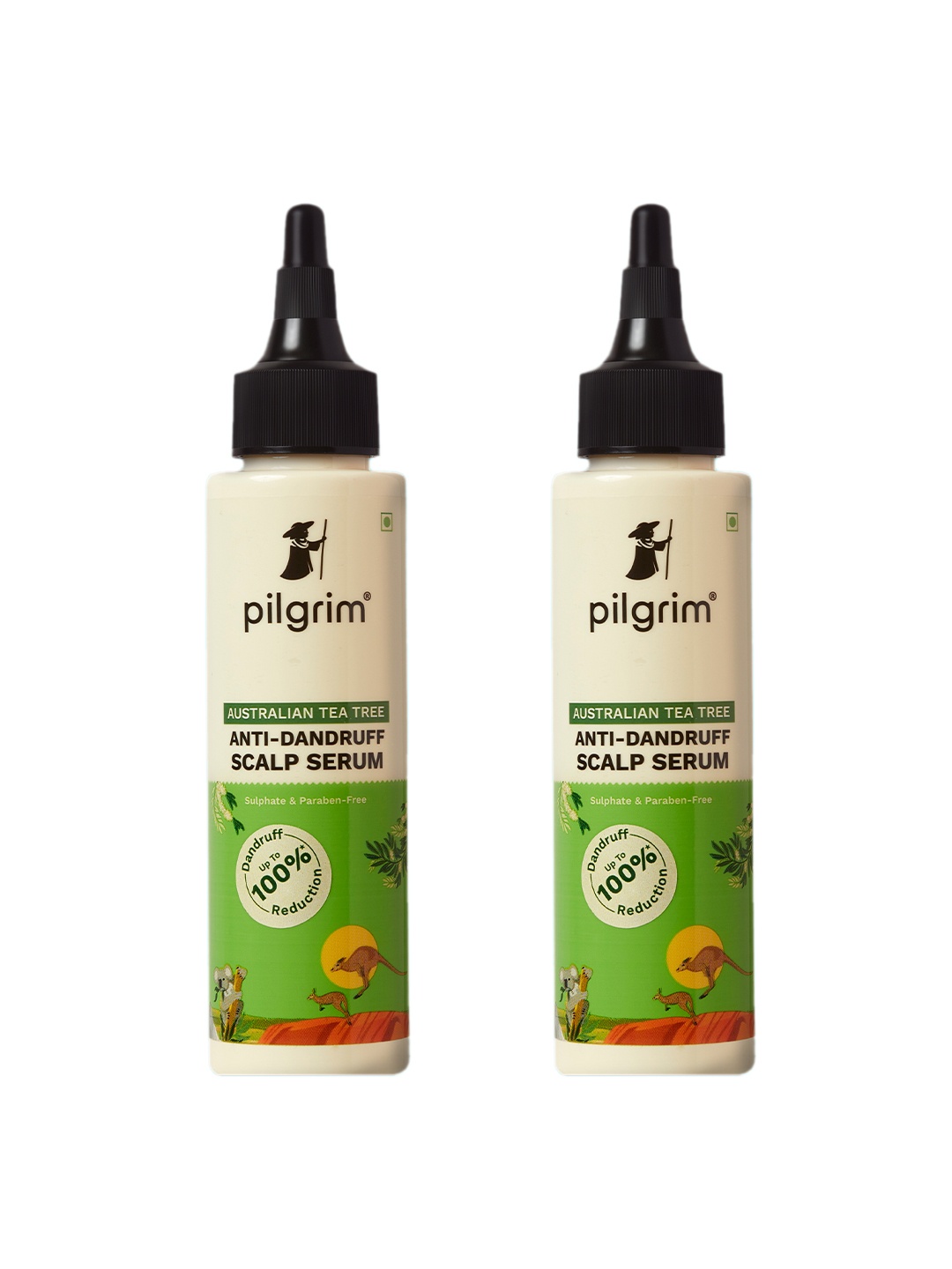 

Pilgrim Set of 2 Australian Tea Tree Anti-Dandruff Scalp Serum - 100 ml each, Green