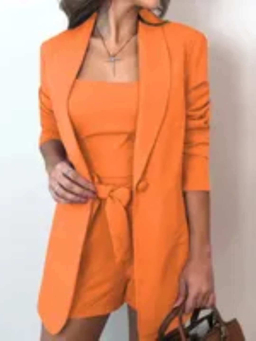 

StyleCast Orange Pure Cotton Coat with Shorts