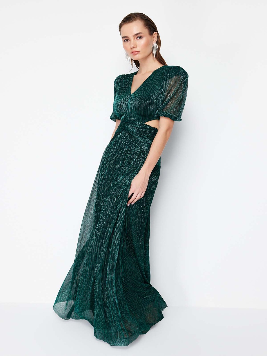 

Trendyol Embellished Cut-Outs Maxi Dress, Green