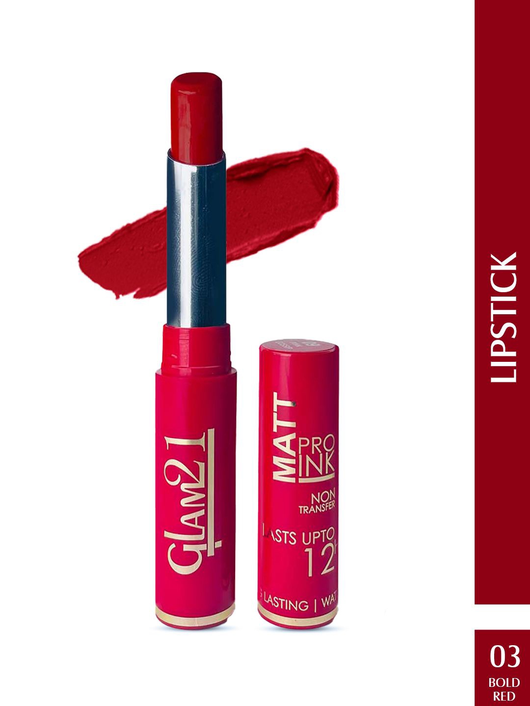 

GLAM21 Matte Pro Ink Non Transfer Long Lasting Lipstick- 3g- 03 Bold Red
