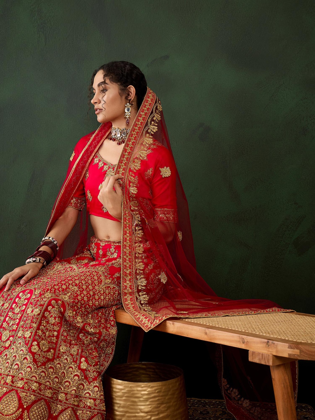 

Sangria Floral Embroidered Semi Stitched Lehenga & Unstitched Choli With Dupatta, Maroon