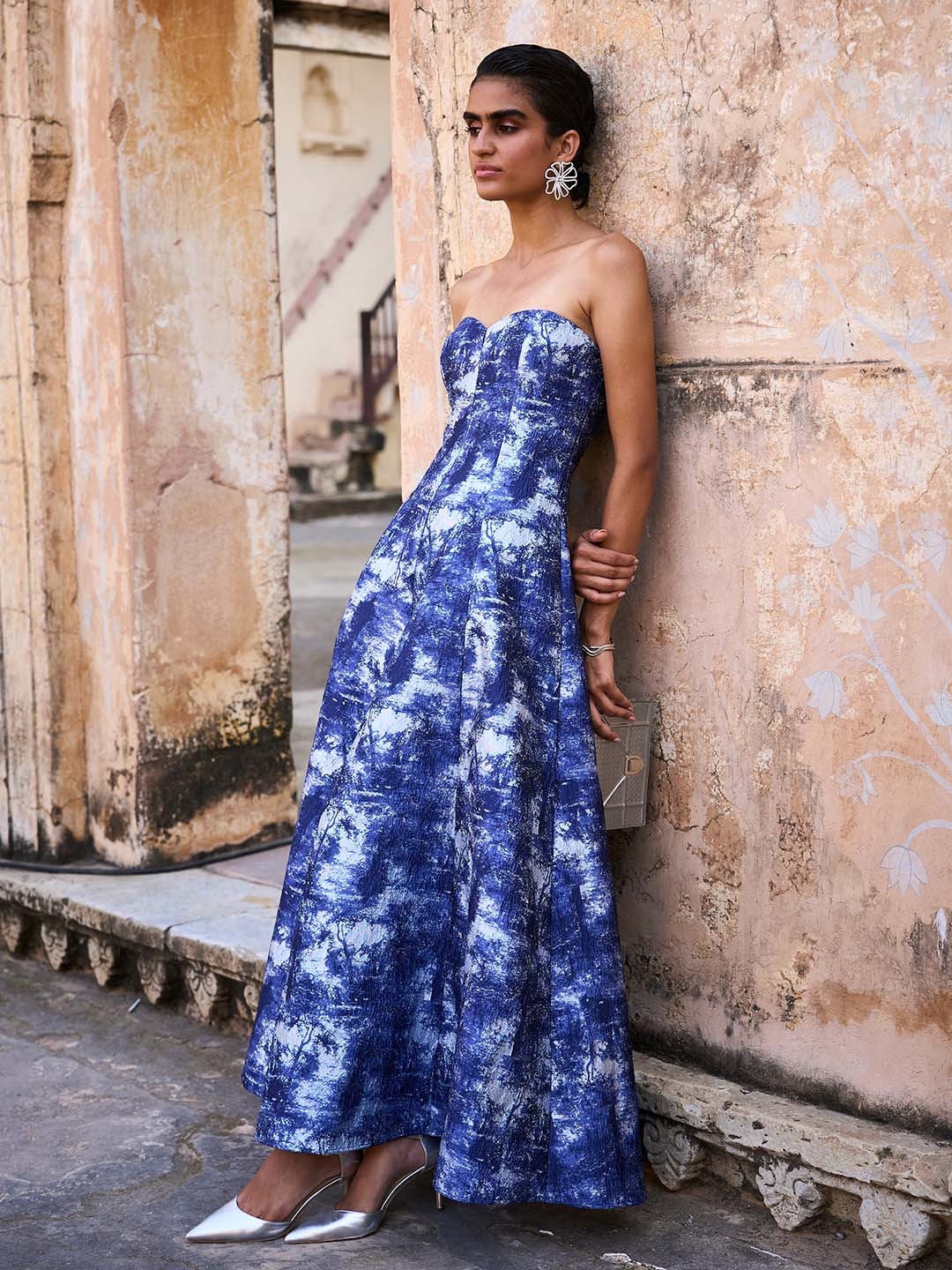 

Dash and Dot Women Tie & Dye Printed Bandeau Dress, Blue