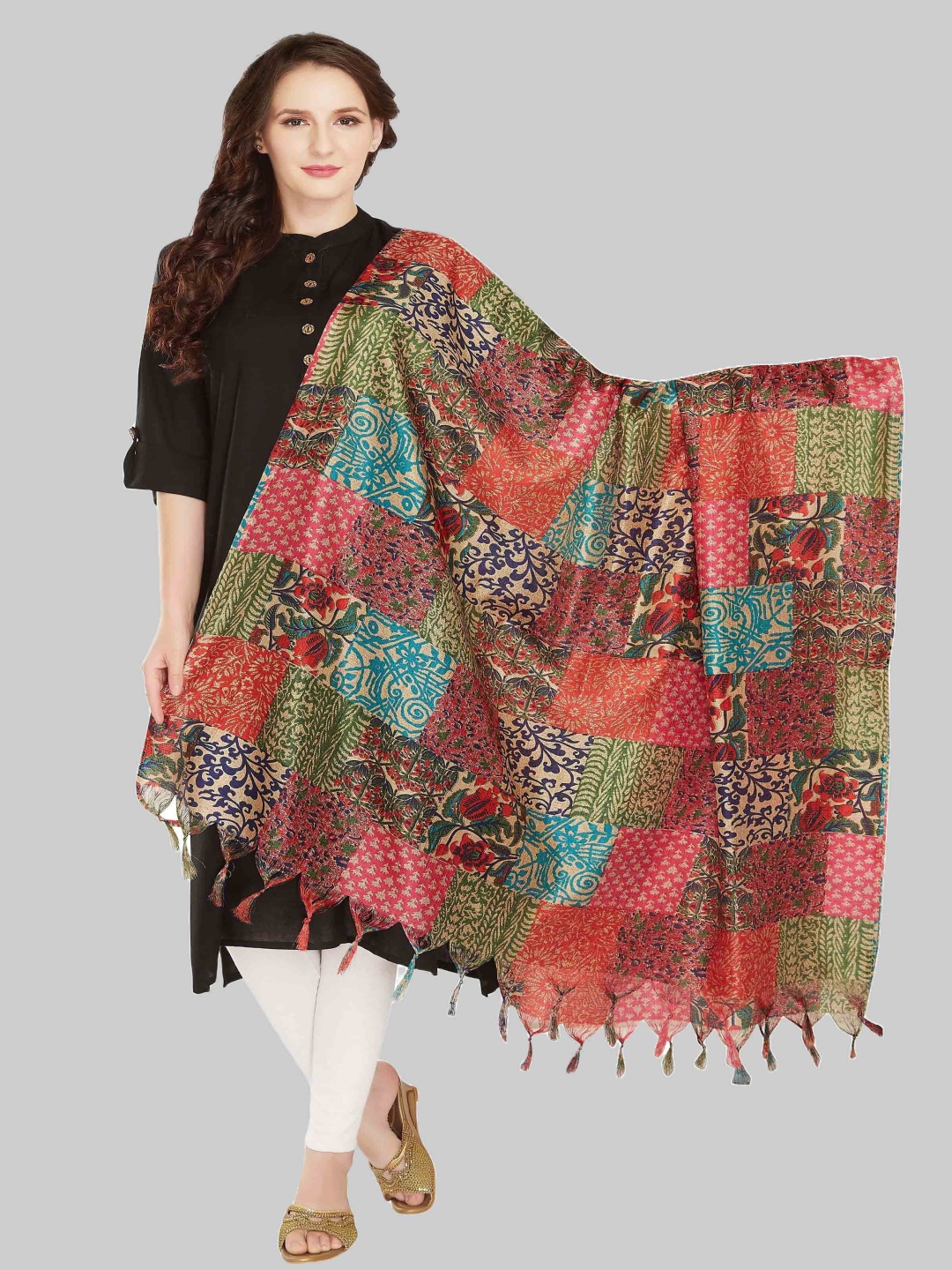 

Rani Saahiba Floral Printed Dupatta, Peach