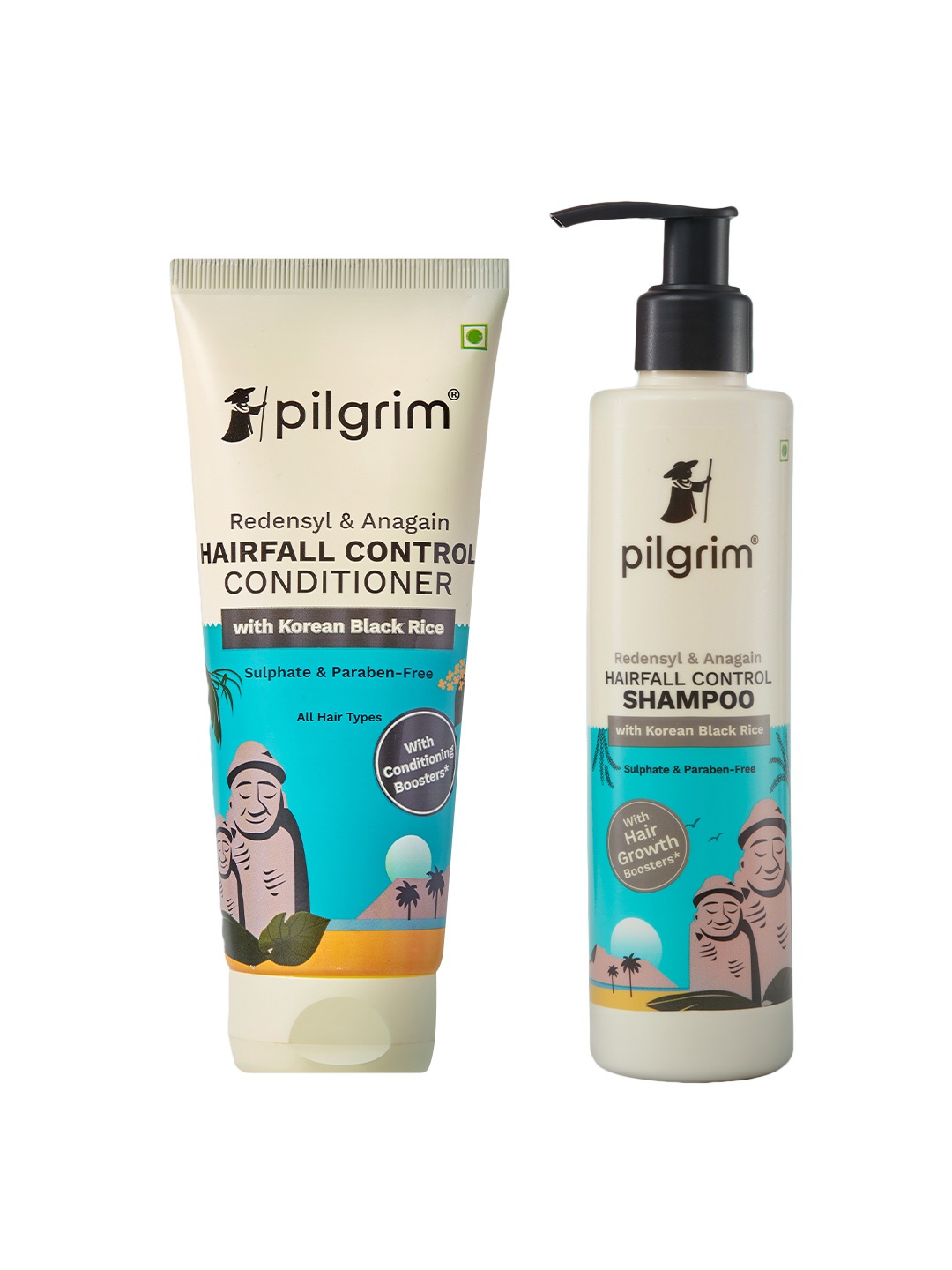 

Pilgrim Set of Redensyl & Anagain Hairfall Control Shampoo & Conditioner- 400ml, Teal