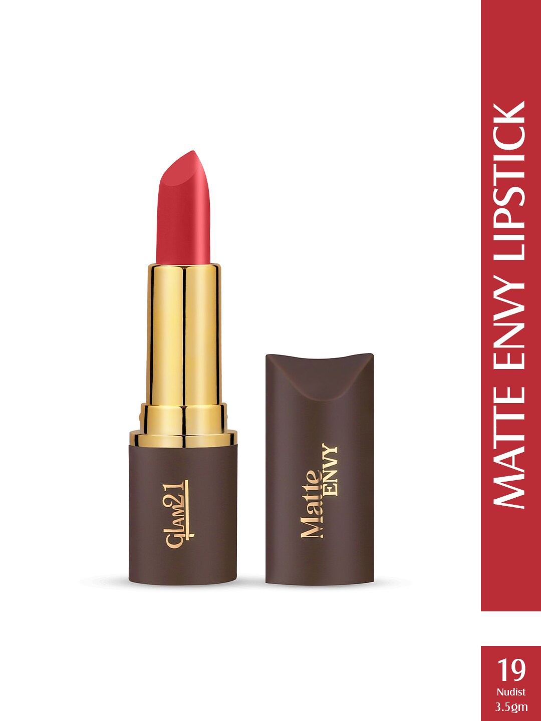 

GLAM21 Matte Envy Highly Blendable Lipstick - 3.5g - Nudist 19, Nude