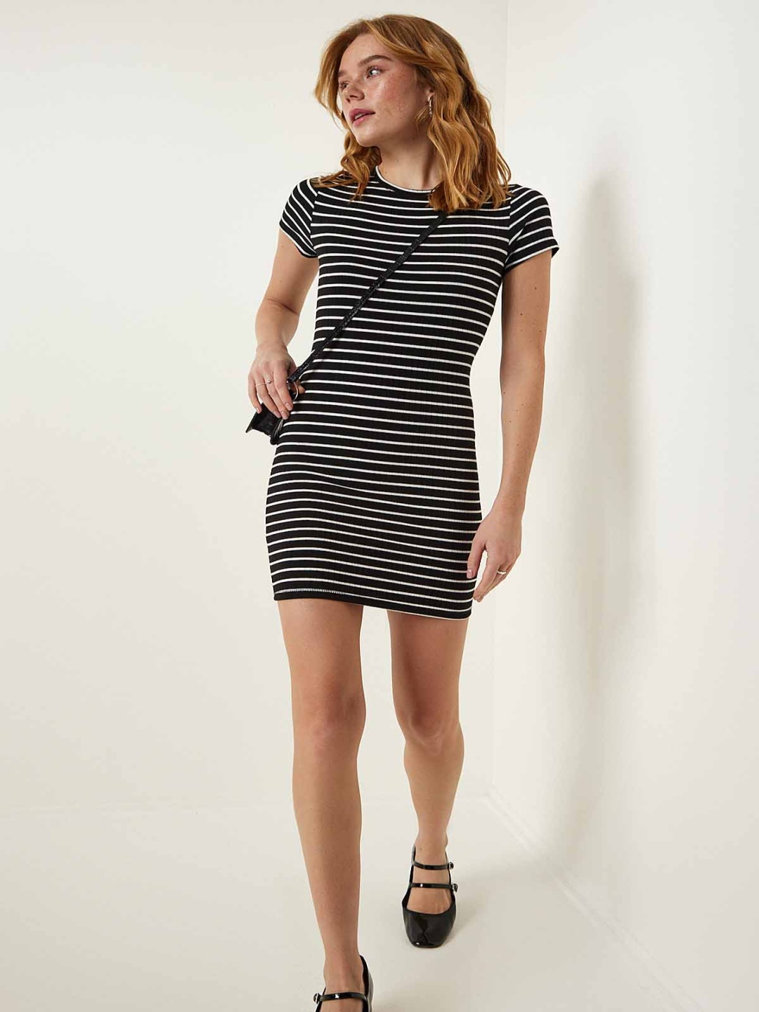 

Happiness istanbul Striped Mini T-shirt Dress, Na
