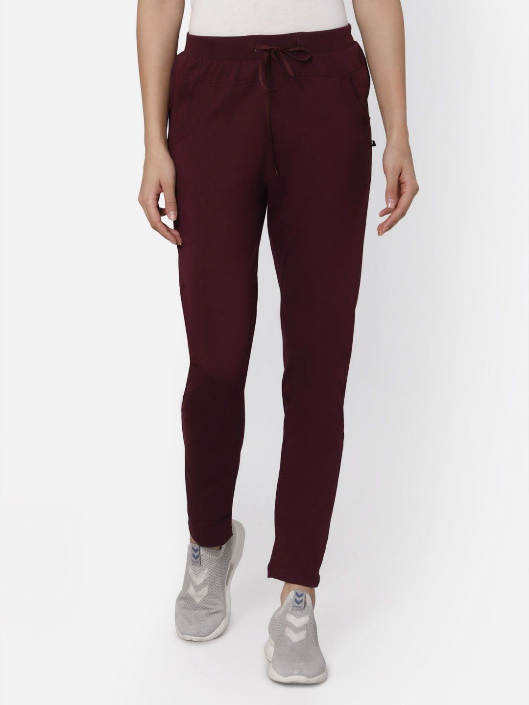 

PROTEENS Women Cotton Mid-Rise Track Pants, Maroon