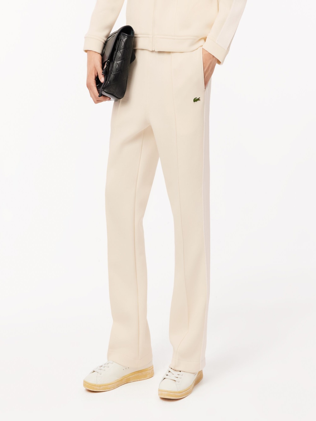 

Lacoste Men Embroidered Mid-Rise Trousers, Beige