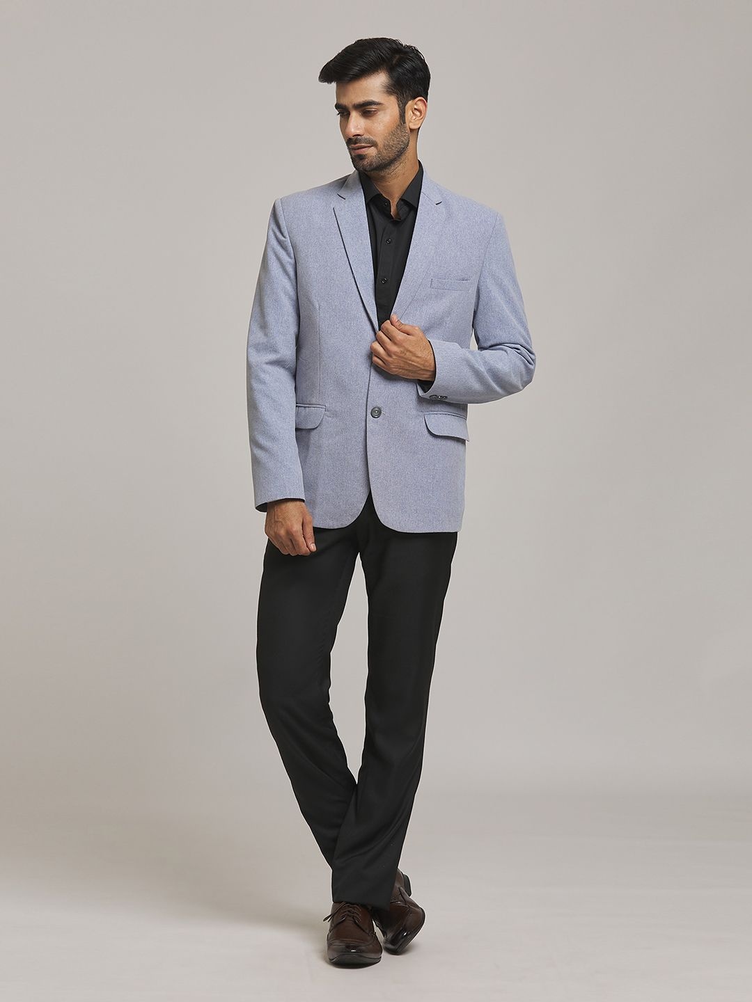 

Aryavir Malhotra Single-Breasted Notched Lapel Collar Regular Fit Formal Blazer, Blue
