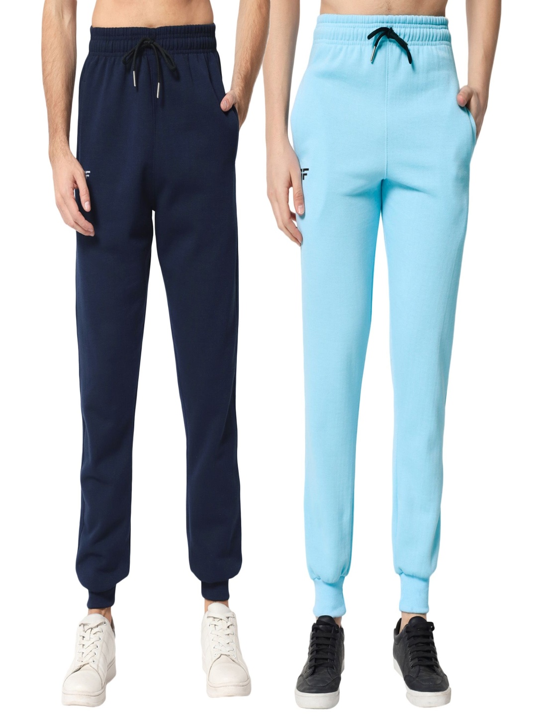 

FFLIRTYGO Men Pack Of 2 Mid-Rise Joggers, Navy blue