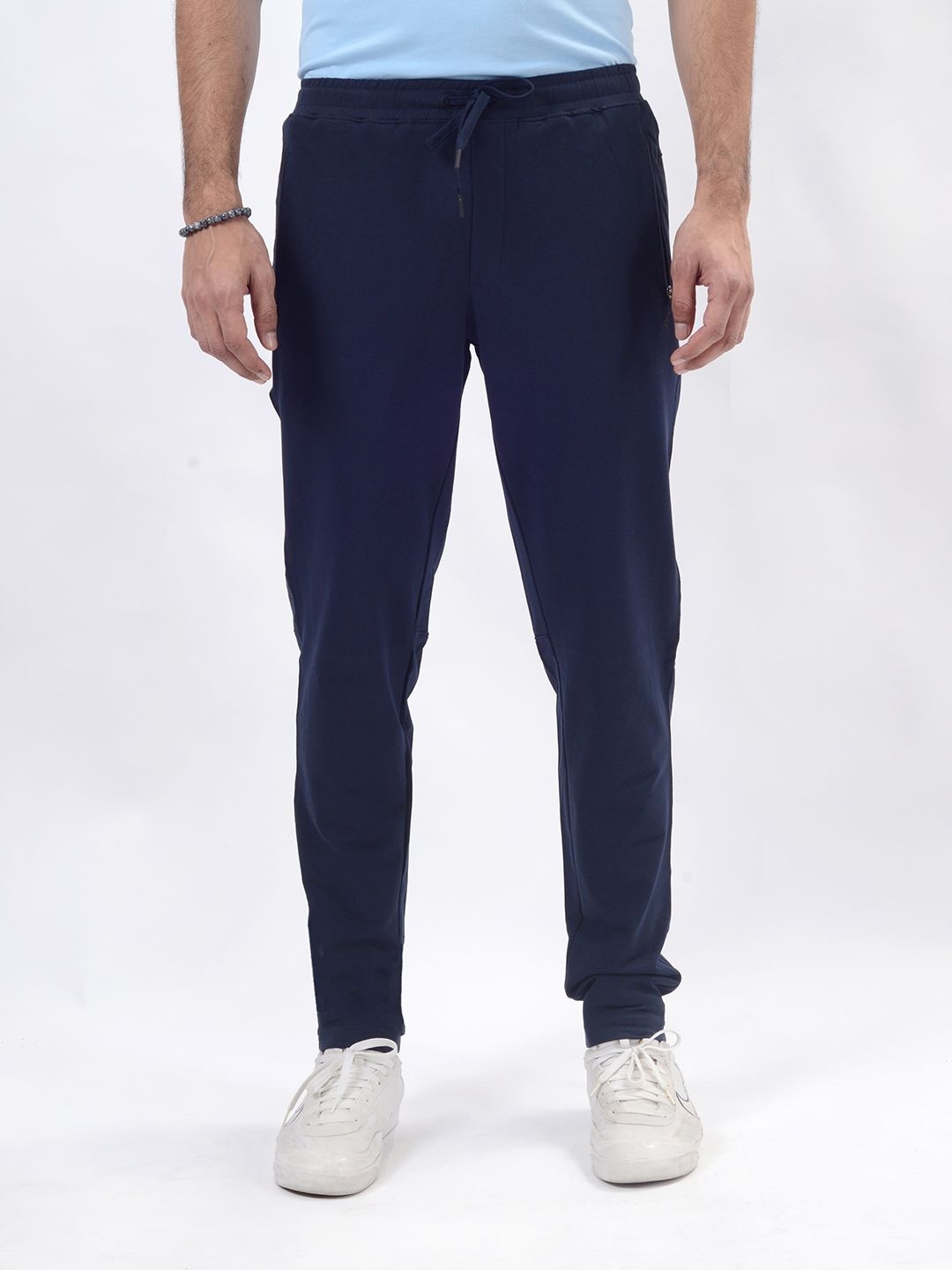 

JADE BLUE Men Slim-Fit Cotton Joggers, Navy blue