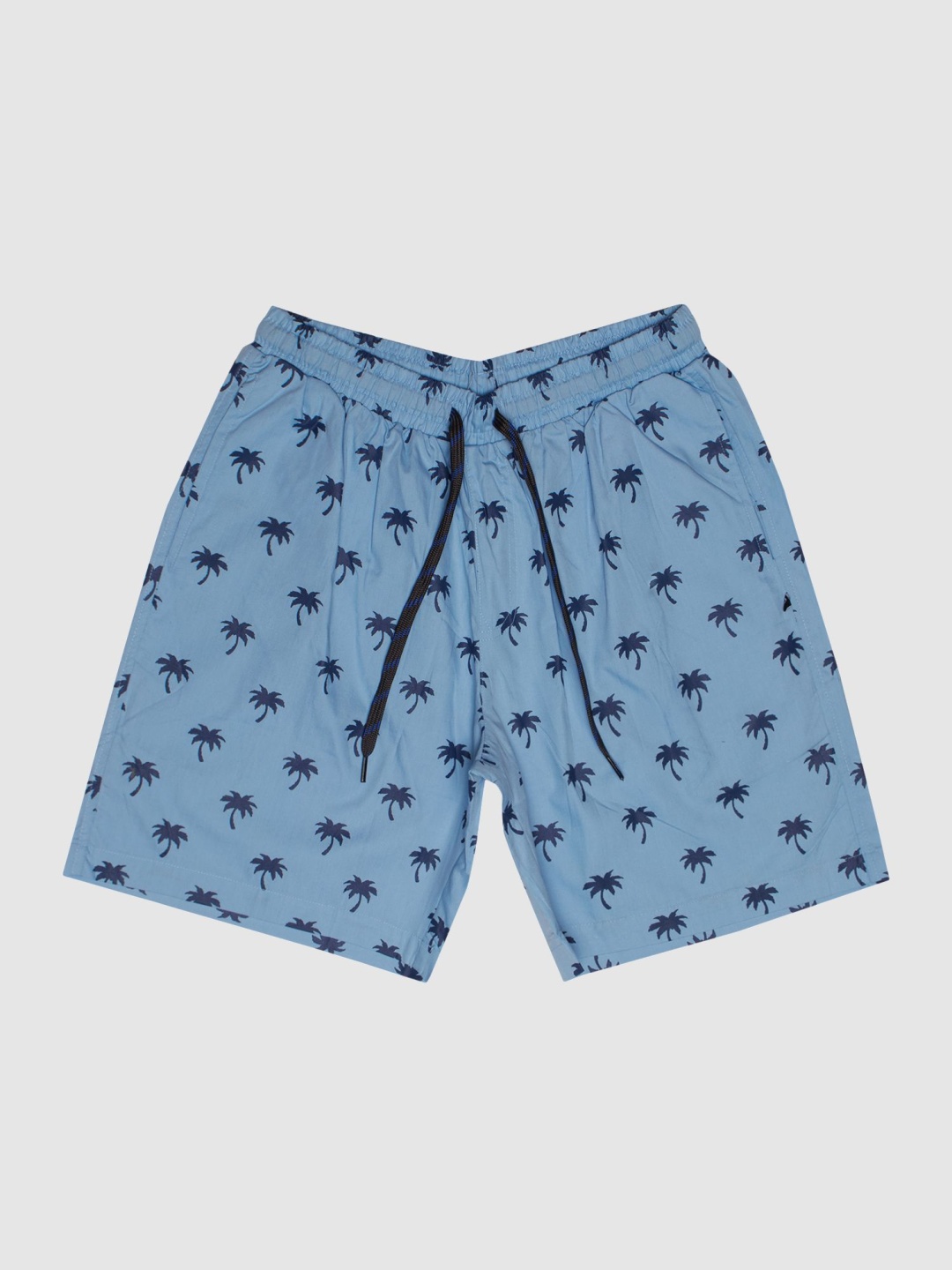 

PROTEENS Men Printed Mid-Rise Cotton Shorts, Blue