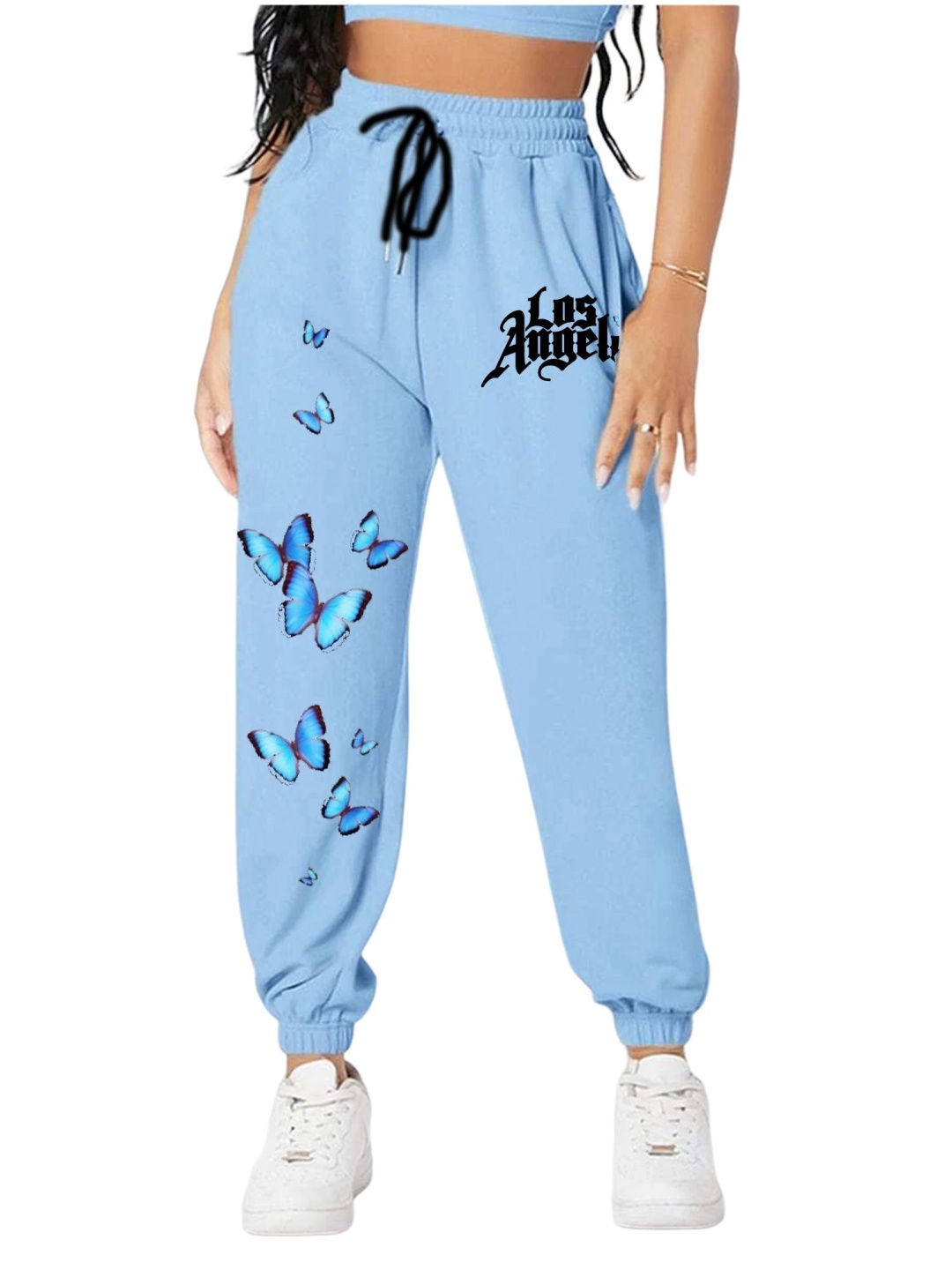 

TABADTOD Women Printed Relaxed Fit Joggers Trousers, Blue