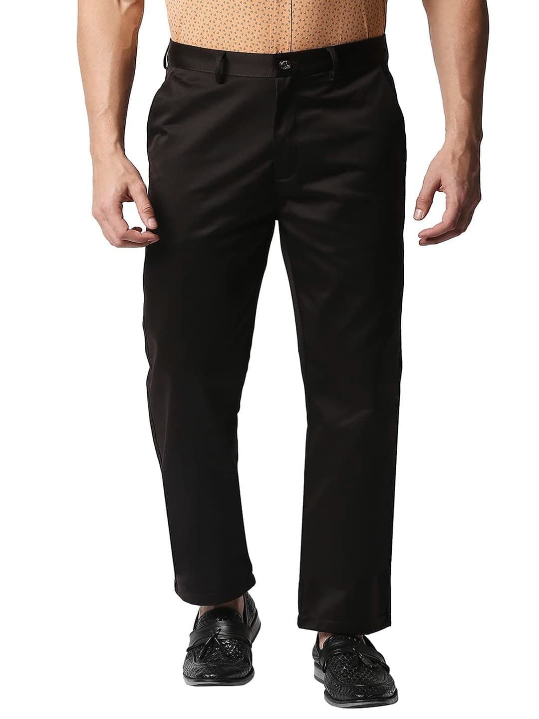 

Basics Men Comfort Relaxed Fit High-Rise Chinos Trousers, Coffee brown