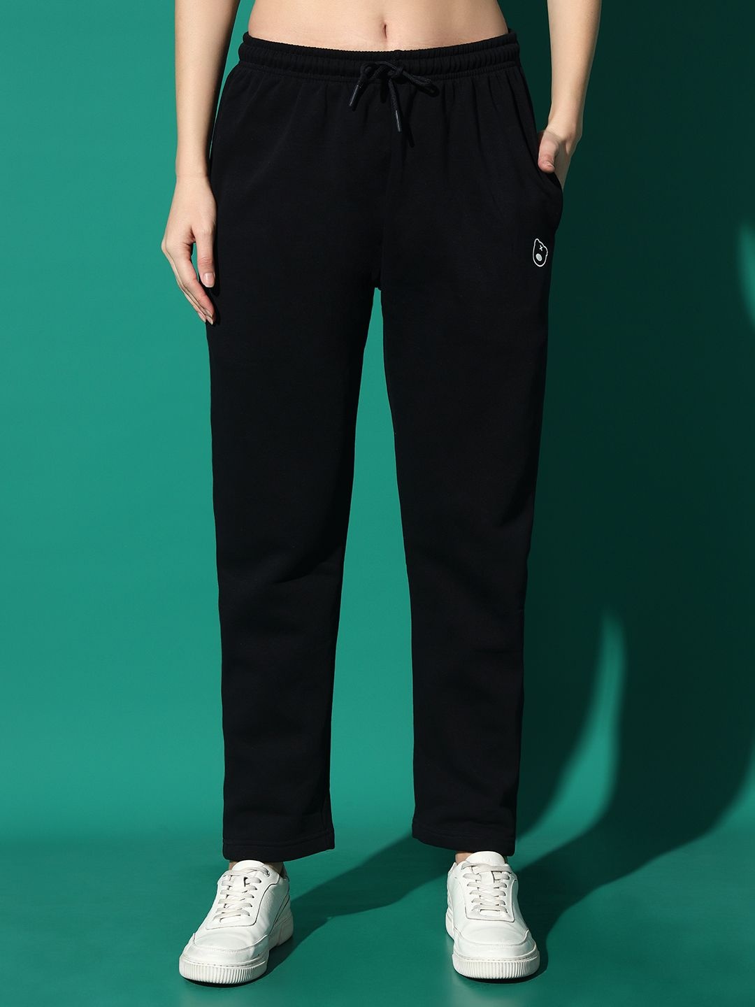 

GRIFFEL Women Mid-Rise Track Pants, Black