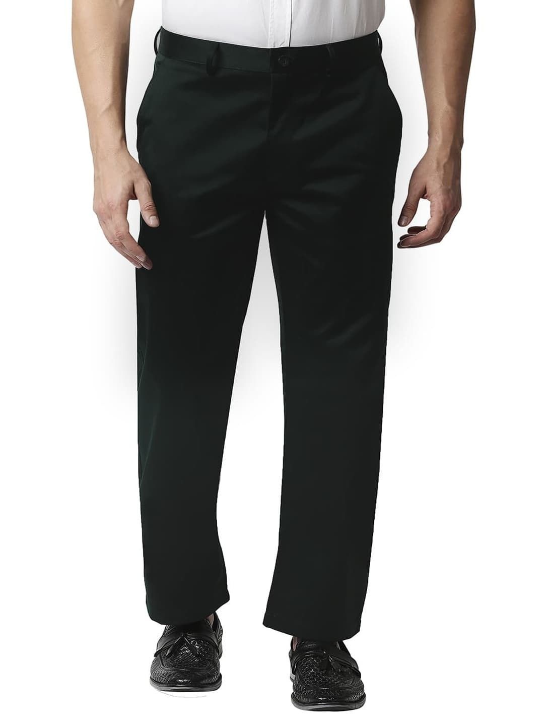 

Basics Men High-Rise Trousers, Green