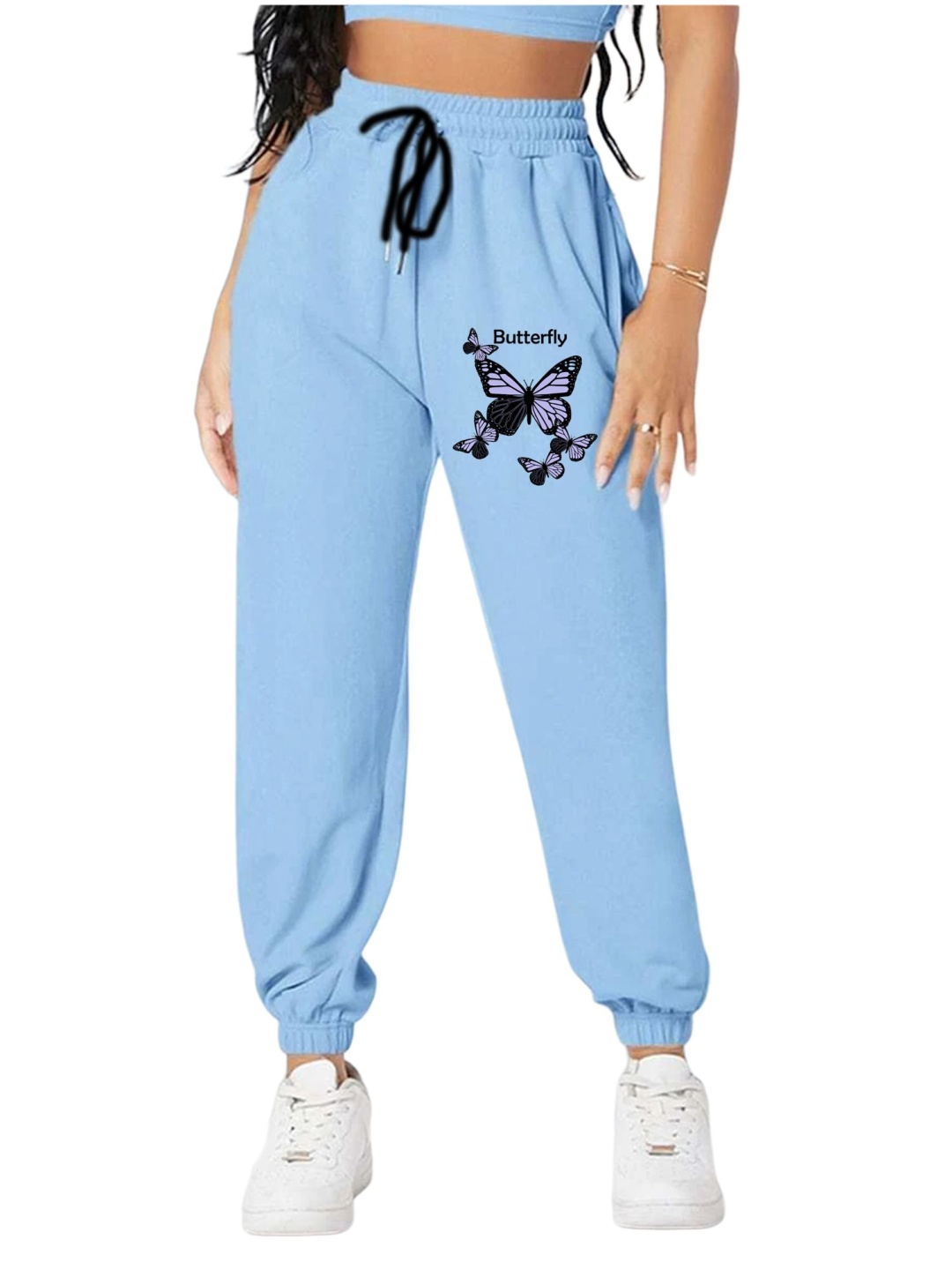 

TABADTOD Women Printed Relaxed Joggers Trousers, Blue