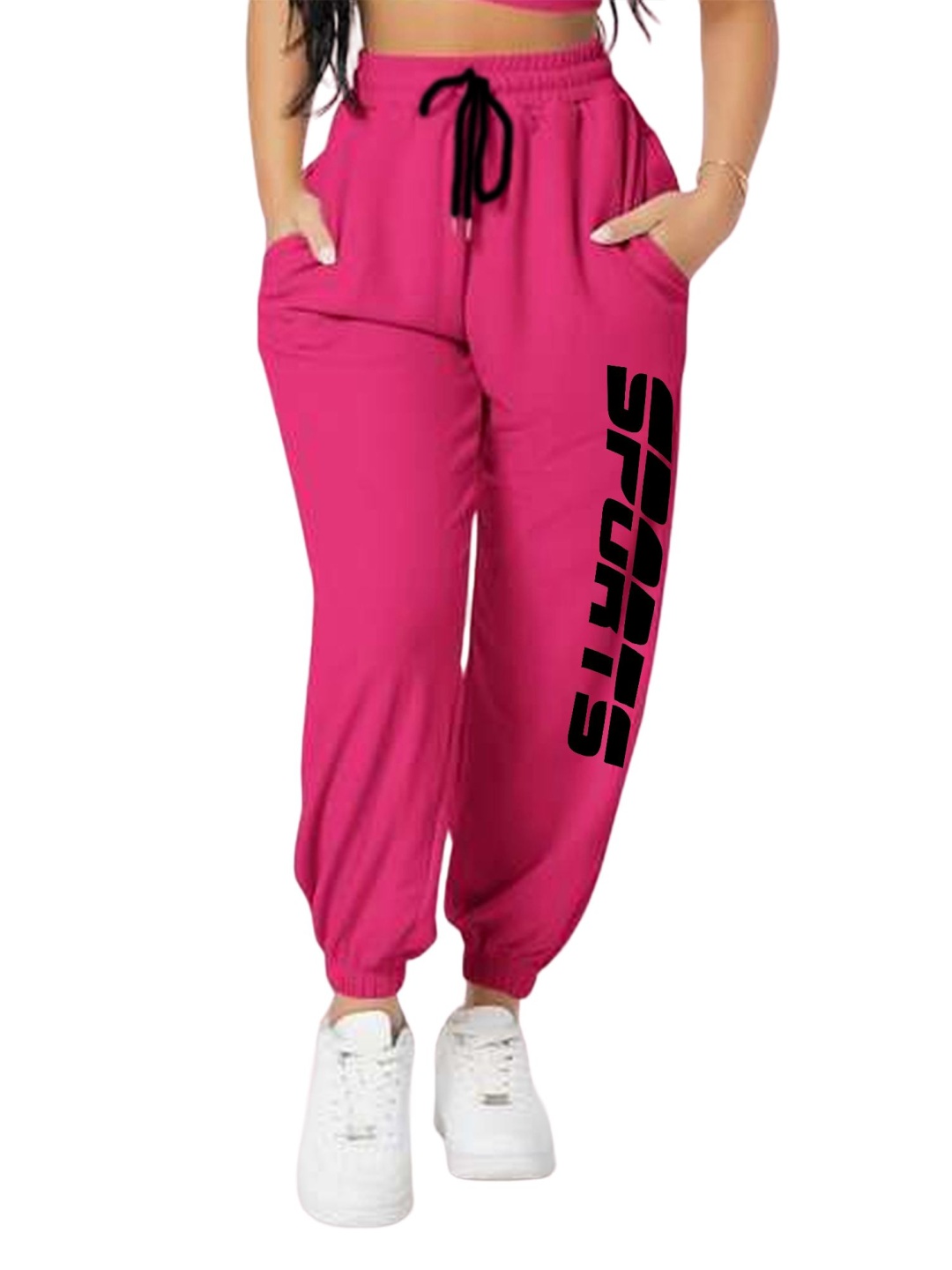 

TABADTOD Women Printed Relaxed Joggers Trousers, Pink