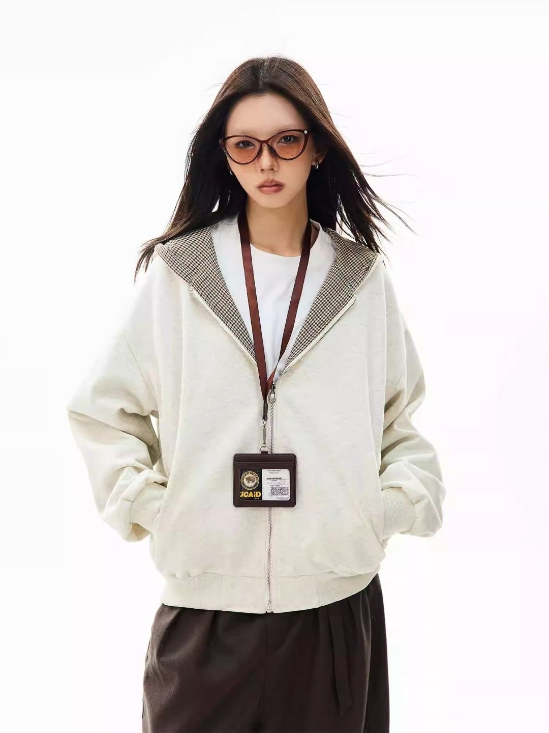 

StyleCast Women Hooded Solid Casual Bomber Jacket, White