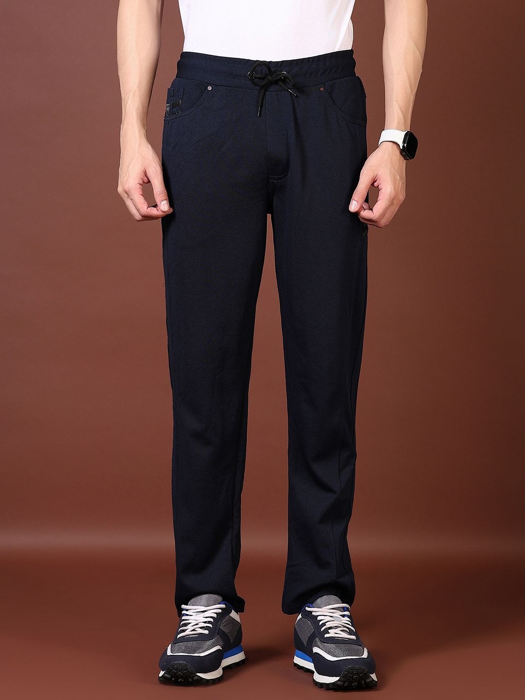 

V-Mart Men Cotton Regular Fit Track Pants, Navy blue