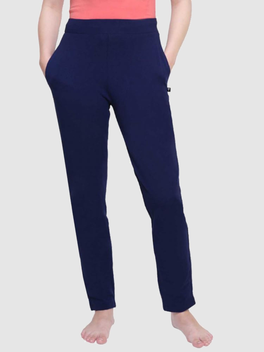 

PROTEENS Women Cotton Mid-Rise Lounge Pants, Navy blue