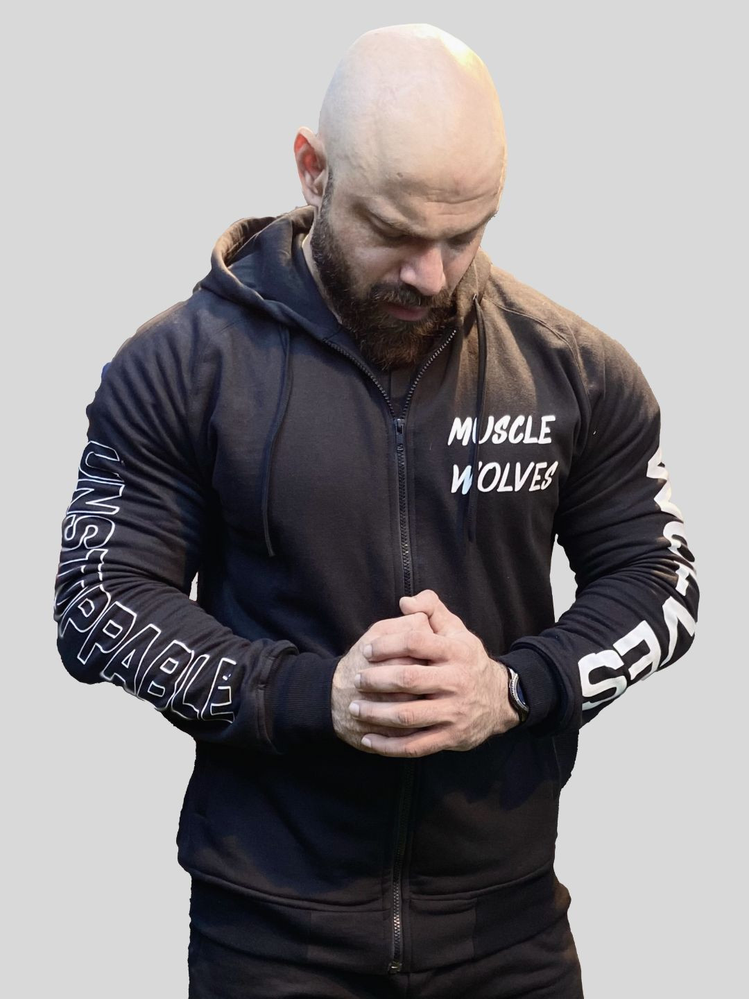 

Muscle Wolves Men Unstoppable Wolves Hoodie & Jogger Set, Black