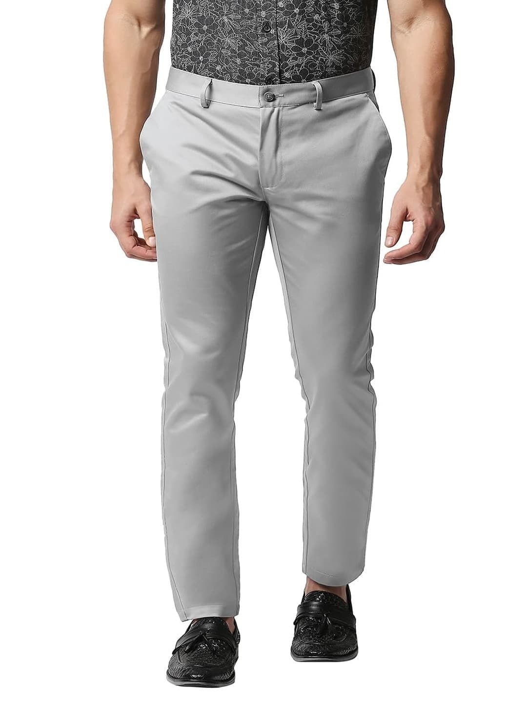 

Basics Men Tapered Fit High-Rise Chinos, Grey