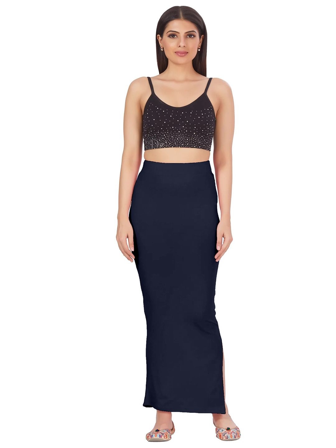 

Selvia WomenSaree Shapewear With Side Slit, Navy blue