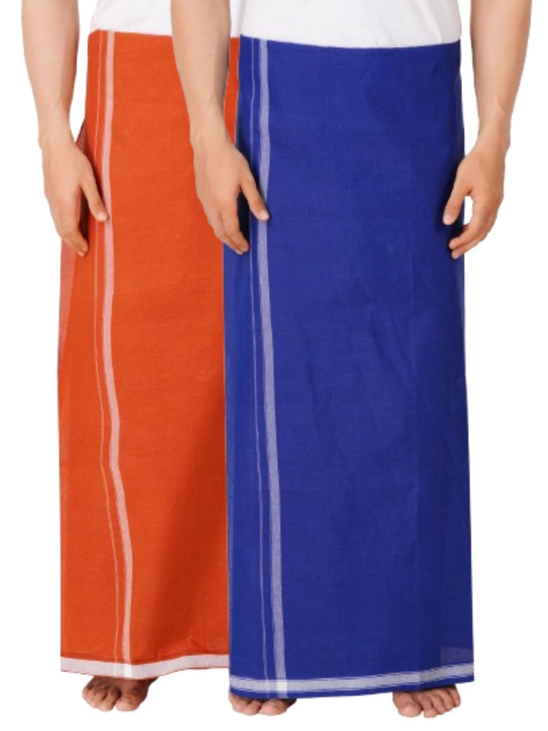 

Ethazh Set of 2 Men Dhotis, Brown
