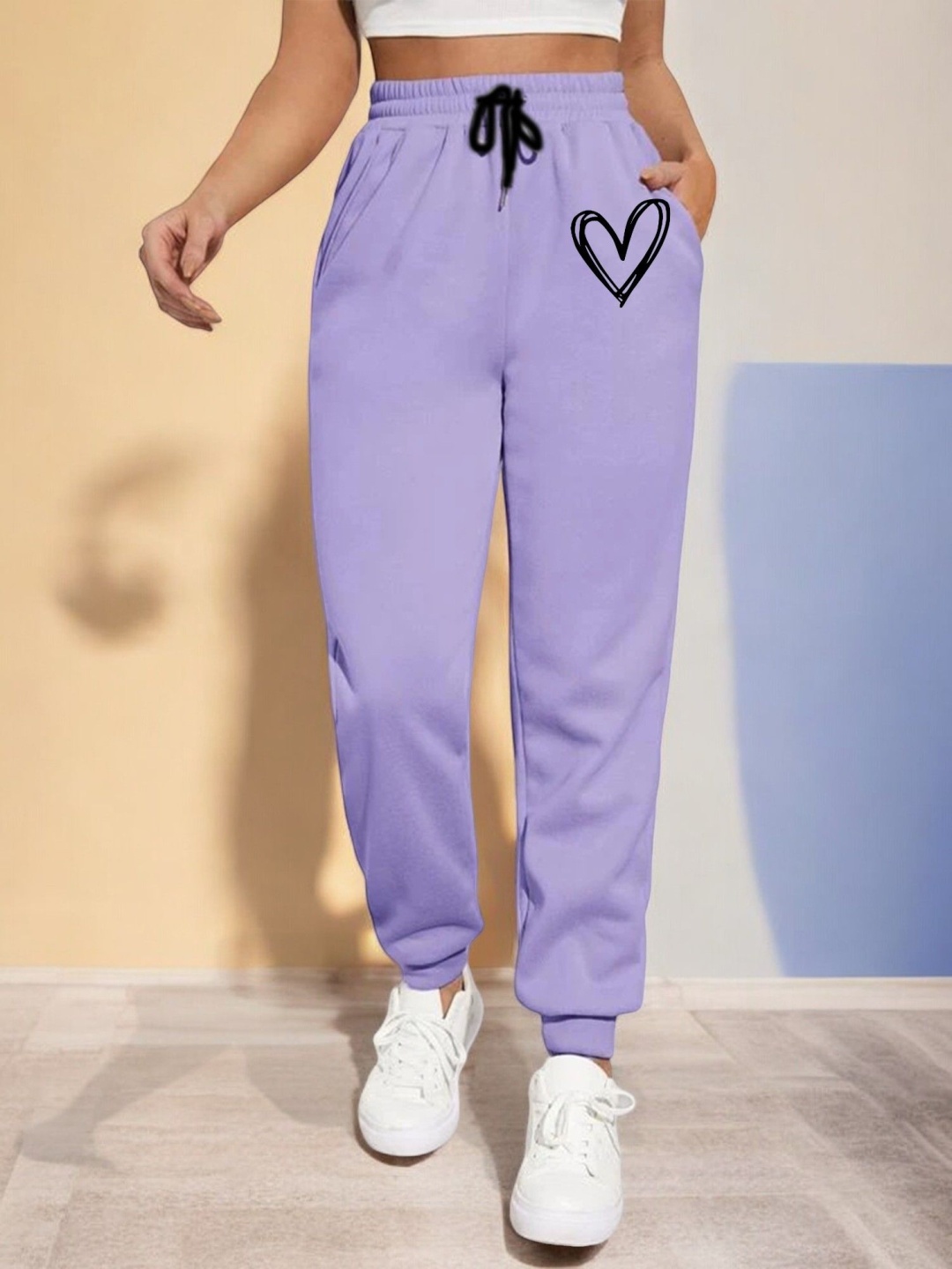 

TABADTOD Women Printed Relaxed Fit Joggers Trousers, Purple