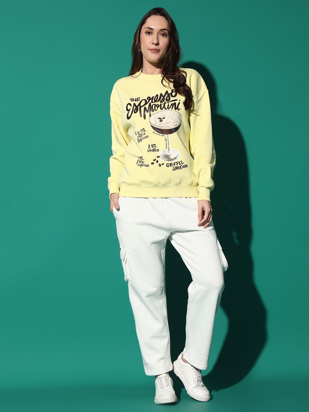 

GRIFFEL Printed Long Sleeves Sweatshirt With Trouser, Yellow