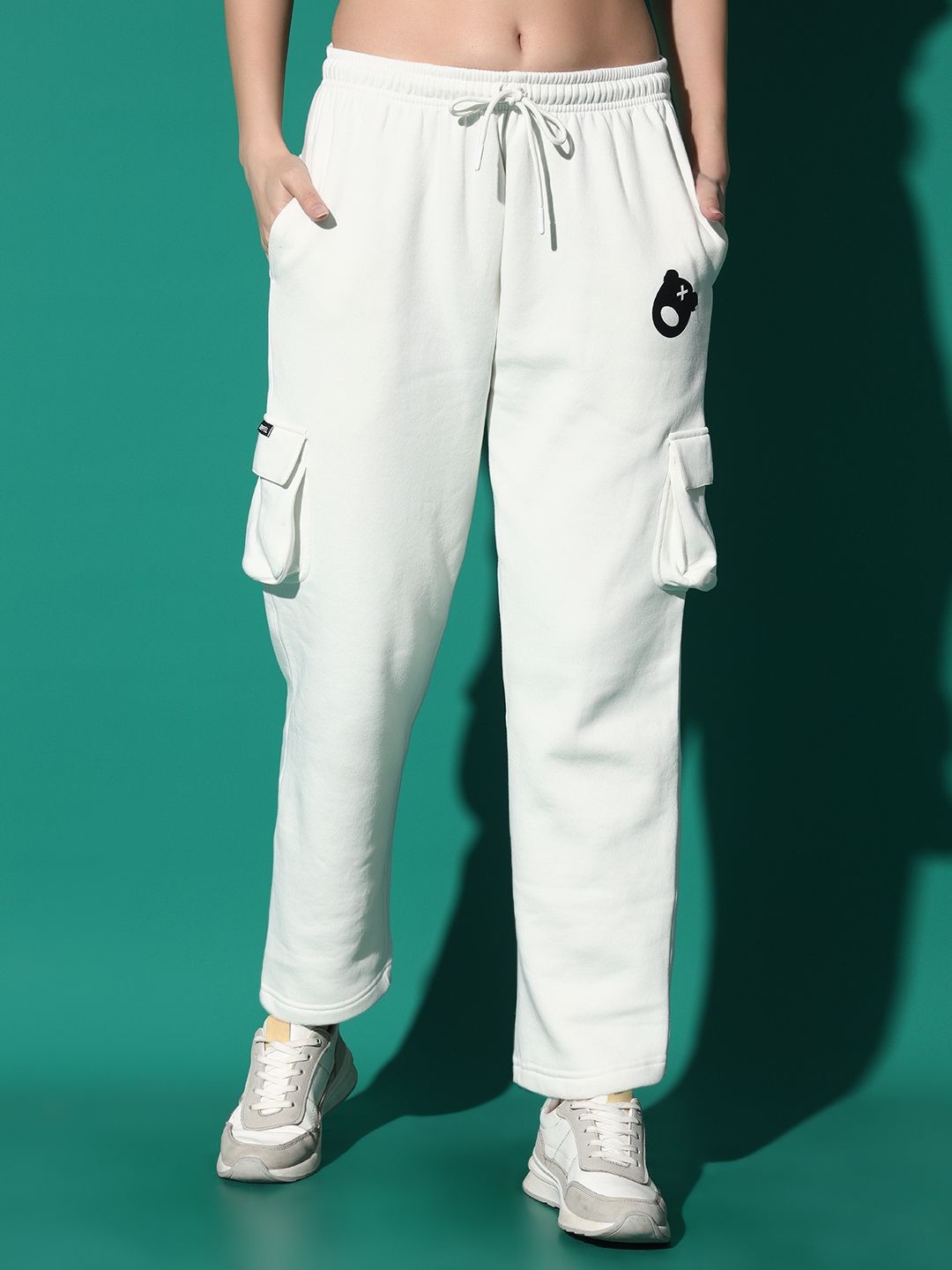 

GRIFFEL Women Straight Fit Track Pants, White