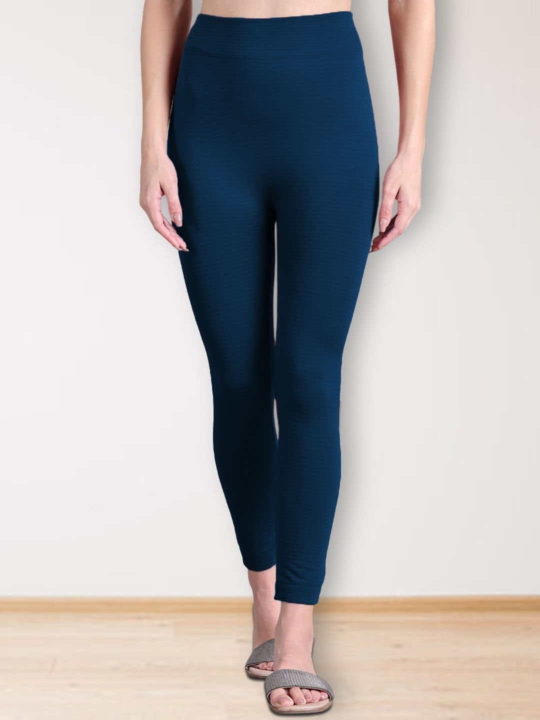 

Jinfo Women Skinny Fit Ankle-Length Winterwear Leggings, Blue