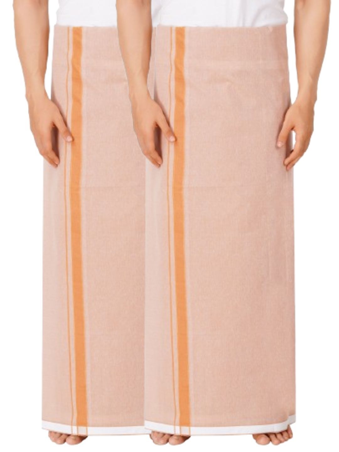 

Ethazh Men Pack of 2 Dhotis, Beige