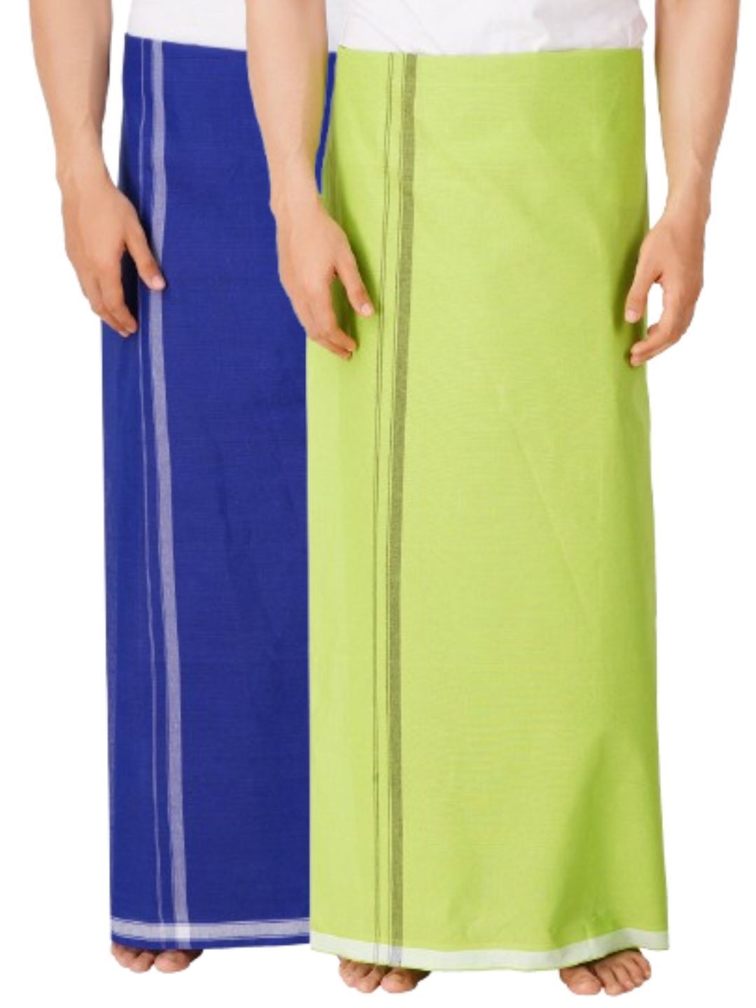 

Ethazh Men Pack of 2 Dhotis, Navy blue