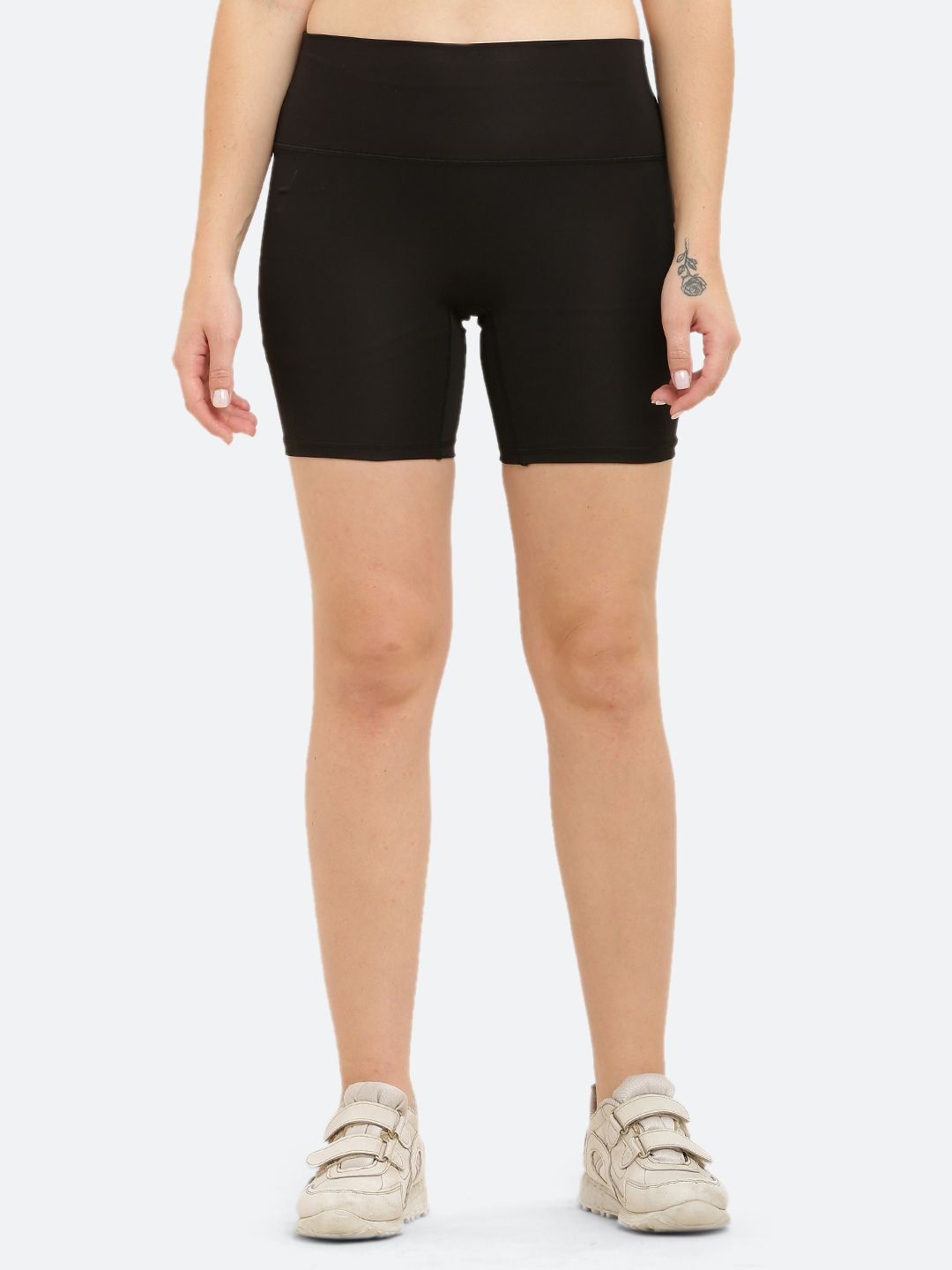 

Flingr Women Mid-Rise Sports Shorts, Black
