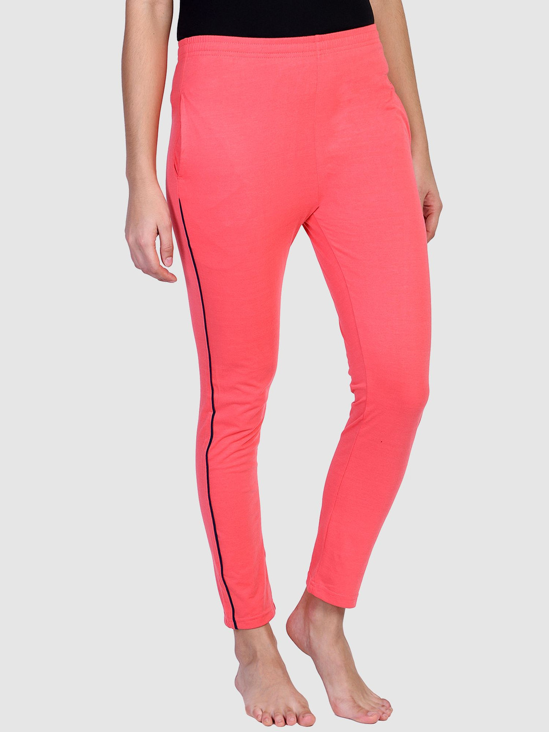 

PROTEENS Women Striped Cotton Lounge Pants, Pink