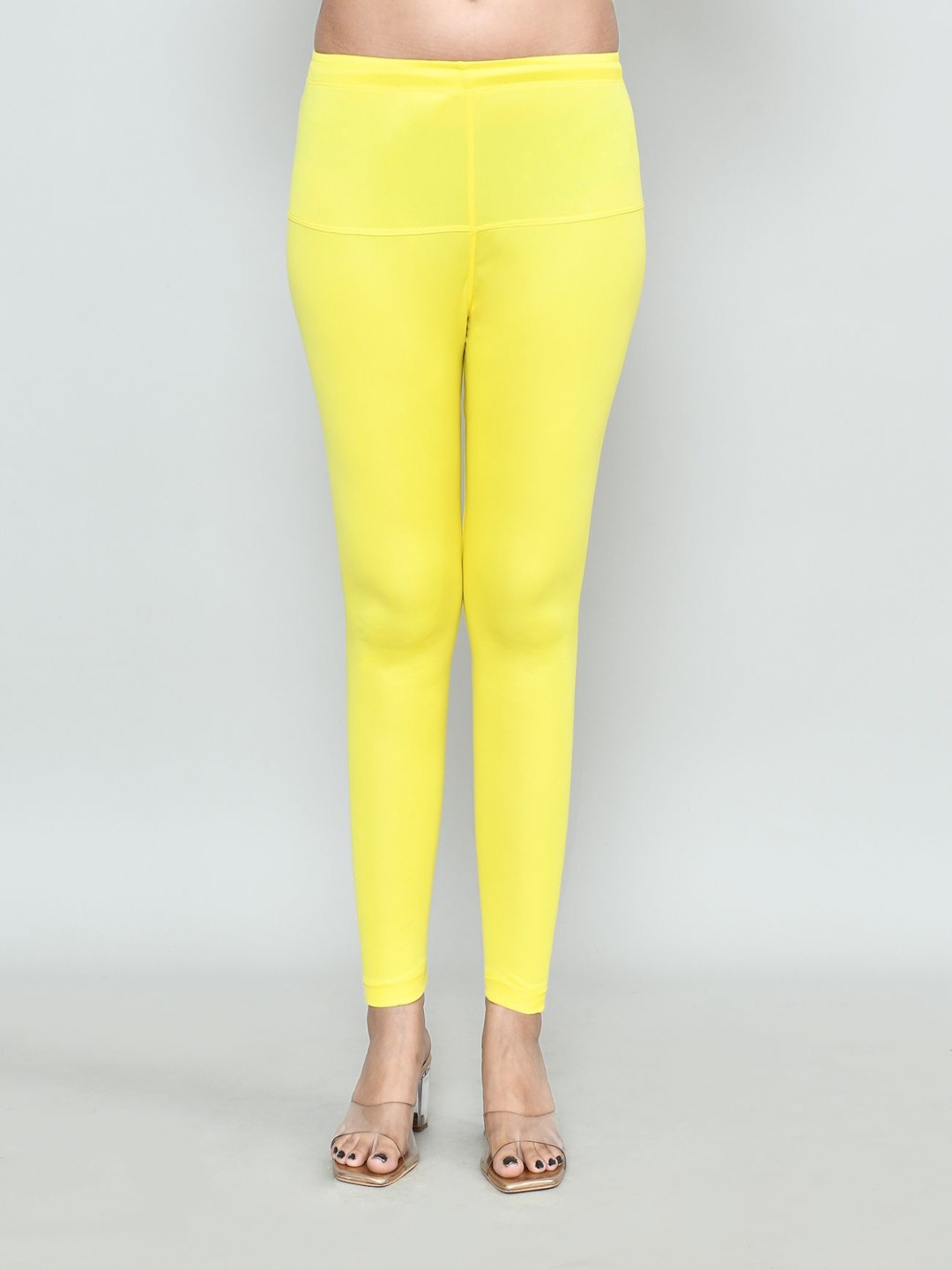 

RAPL Women Mid-Rise Ankle-Length Cotton Leggings, Yellow