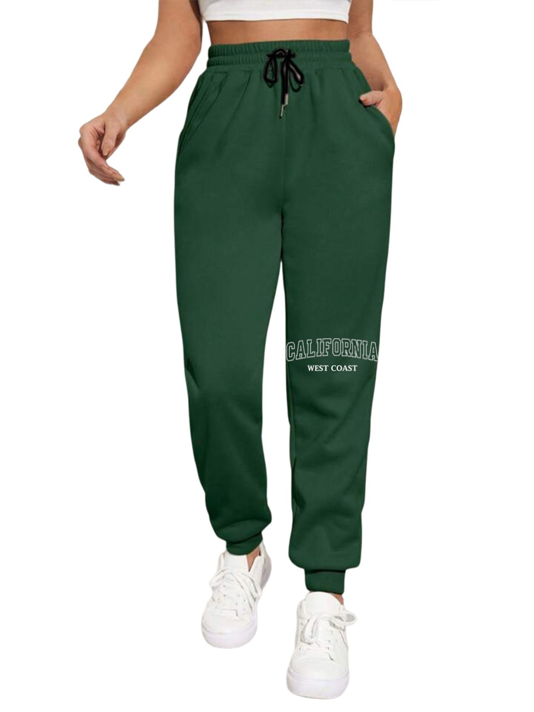 

TABADTOD Women Printed Relaxed Fit Joggers Trousers, Green