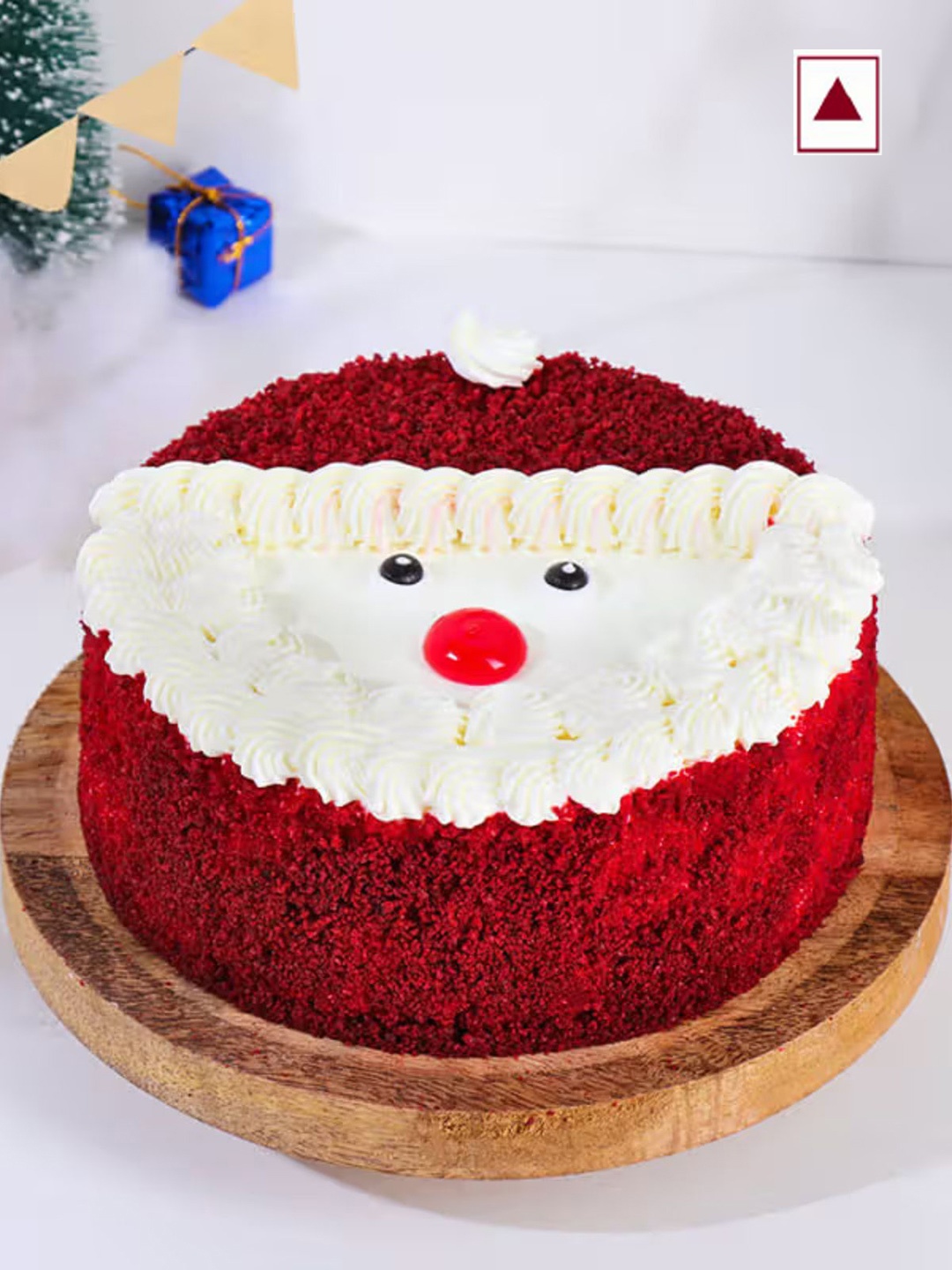 

Floweraura Christmas Special Fresh Yummy Jolly Santa Red Velvet Round Shape Cake - 4Kg